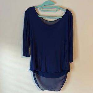 Express blue racer back detail long sleeve